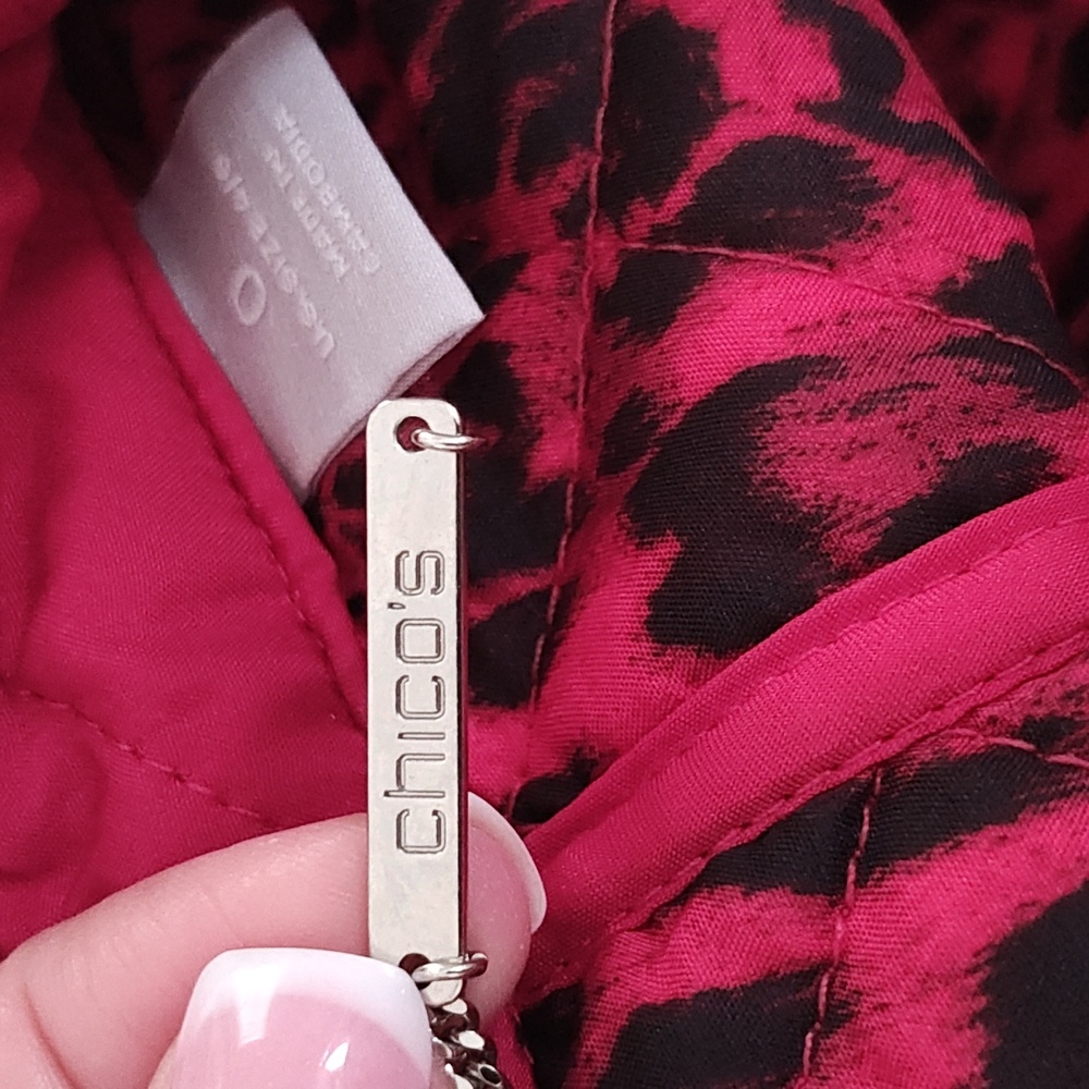 Chico's red quilted jacket - Picture 2 of 6